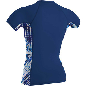 O'Neill Womens Side Print Short Sleeve Rash Vest NAVY / INDIGO PATCH 5058S